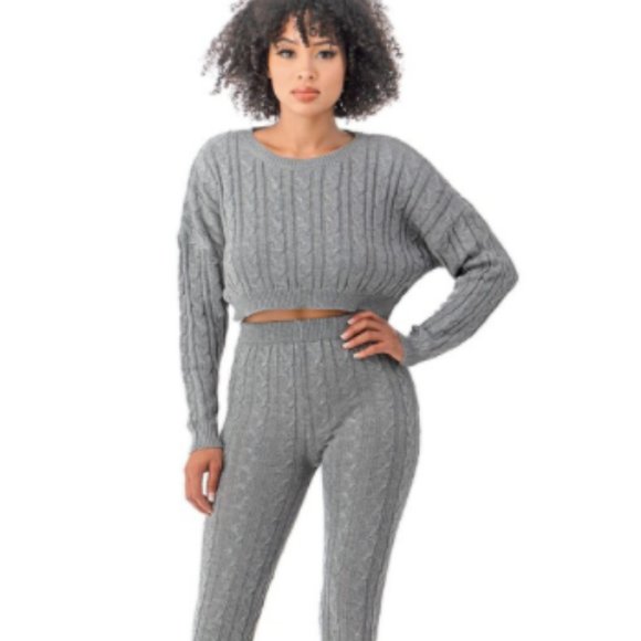 KNIT 2 piece pants set - Picture 1 of 4